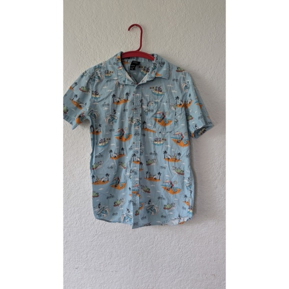 Disney Nightmare Before‎ Christmas Button Up Shirt Surfboard Print XS